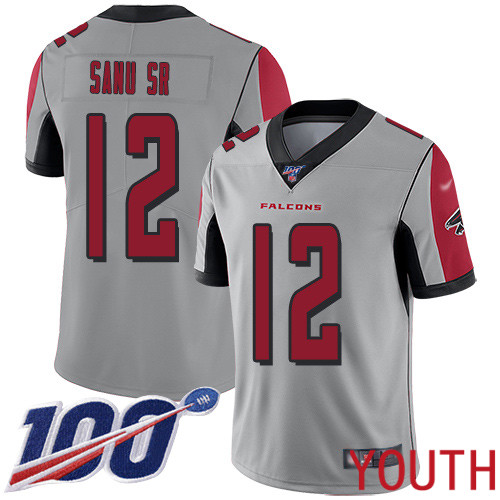 Atlanta Falcons Limited Silver Youth Mohamed Sanu Jersey NFL Football #12 100th Season Inverted Legend